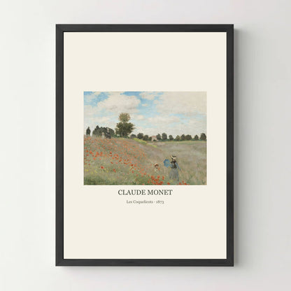 Affiche Monet – Les Coquelicots — cadre noir