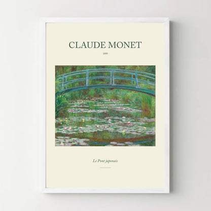 Affiche Claude Monet – Le Pont japonais — cadre blanc