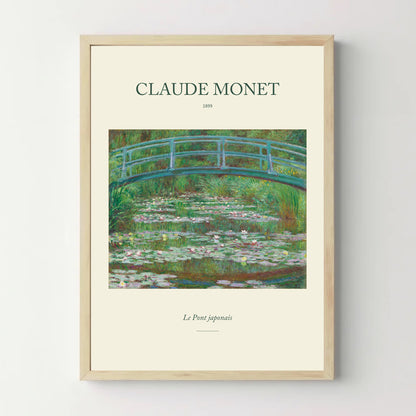 Affiche Claude Monet – Le Pont japonais — cadre bois