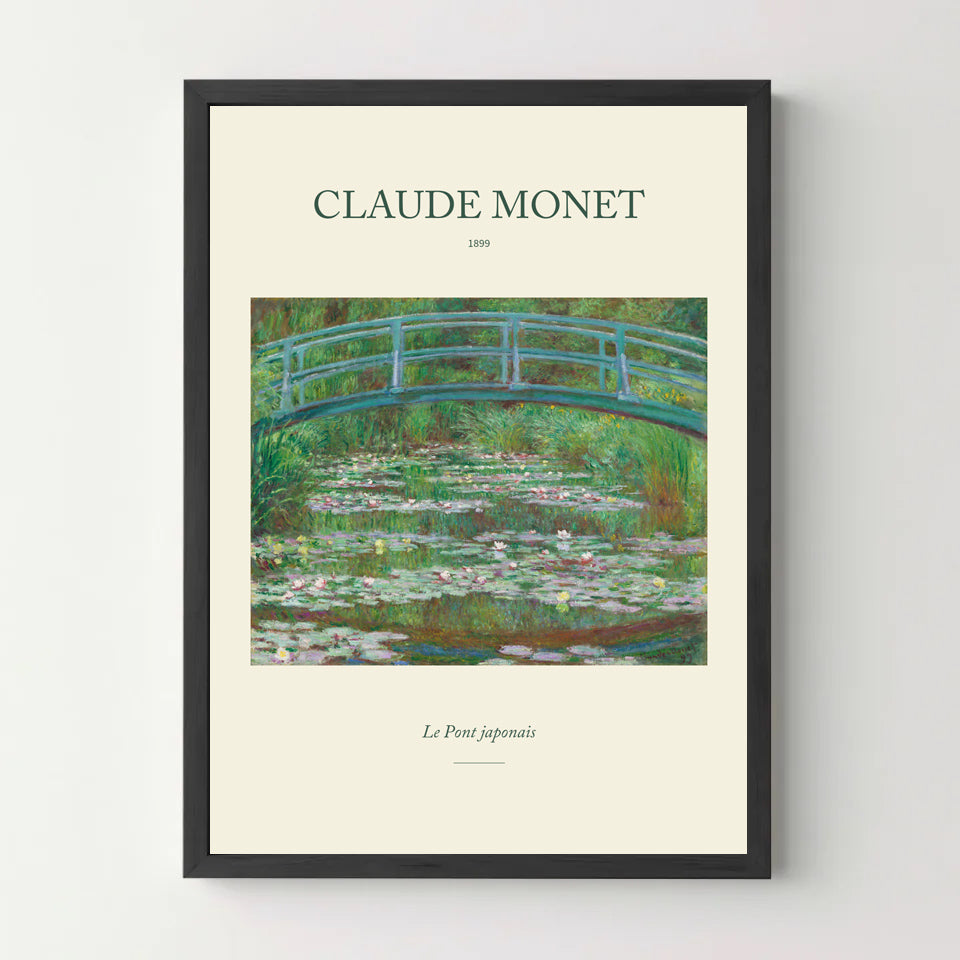 Affiche Claude Monet – Le Pont japonais — cadre noir