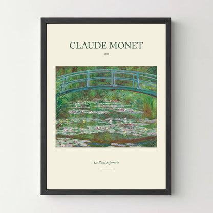 Affiche Claude Monet – Le Pont japonais — cadre noir