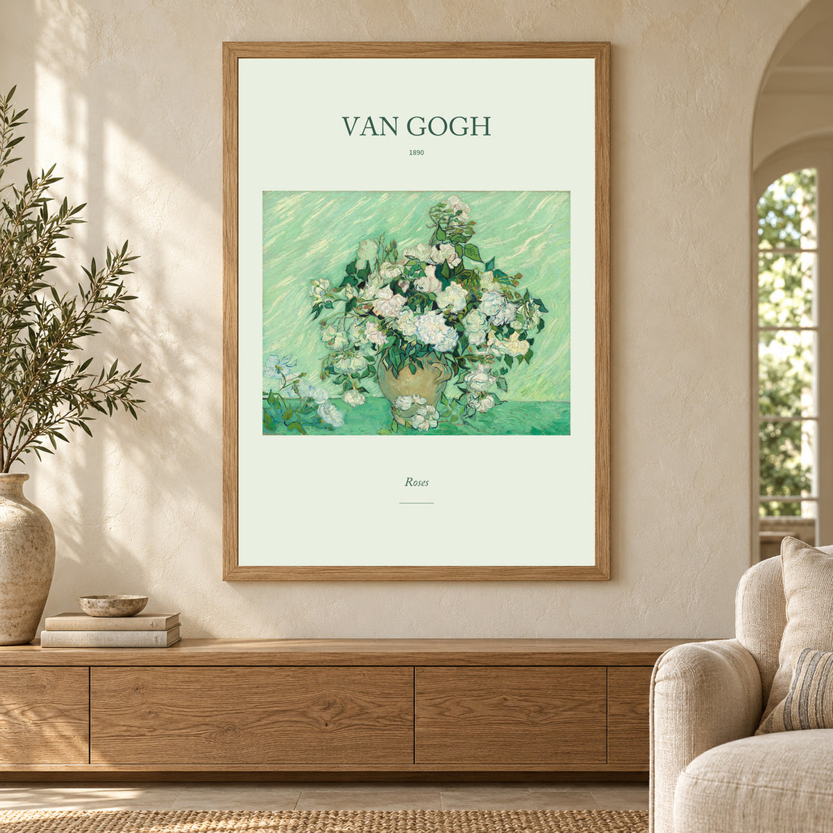 Affiche Van Gogh – Roses — mise en situation