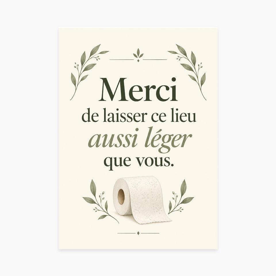 Affiche WC leger – sans cadre