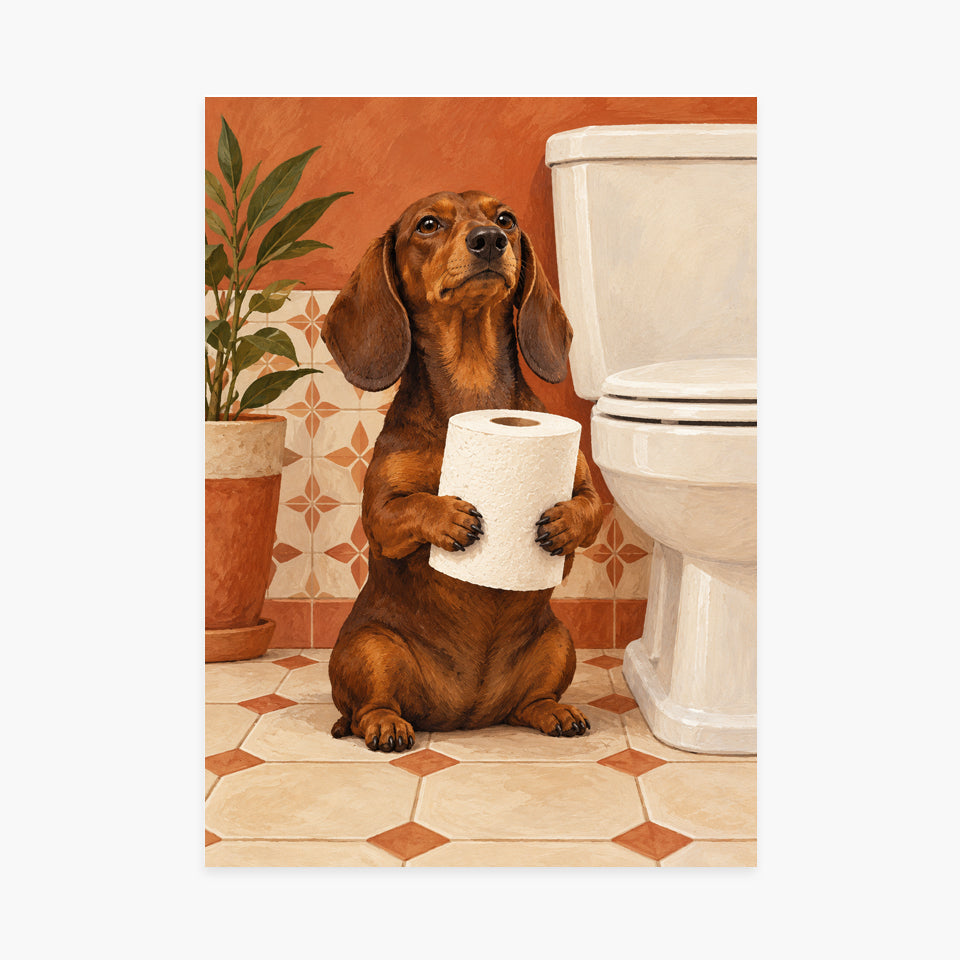 Affiche WC teckel – sans cadre