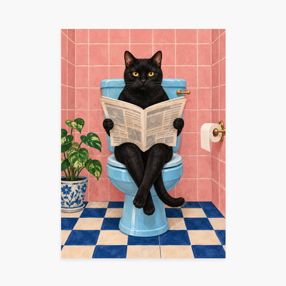 Affiche WC chat lecteur – sans