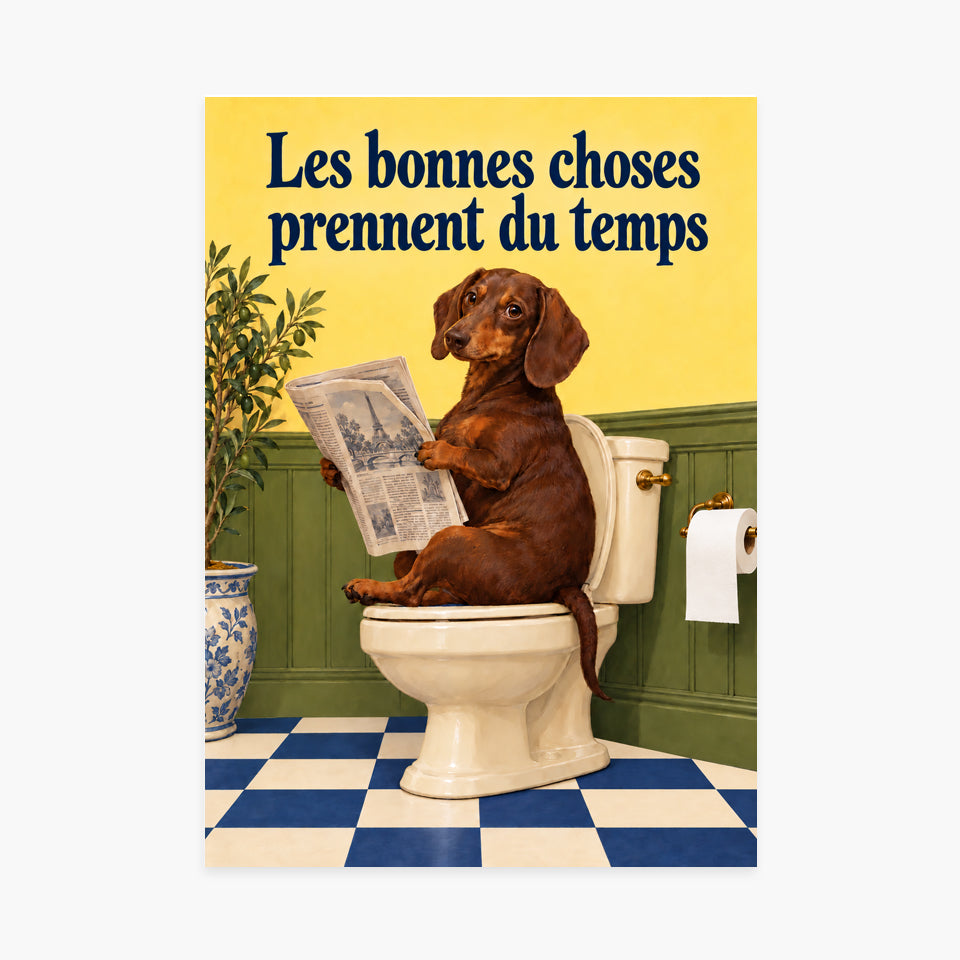 Affiche WC teckel corrige – sans