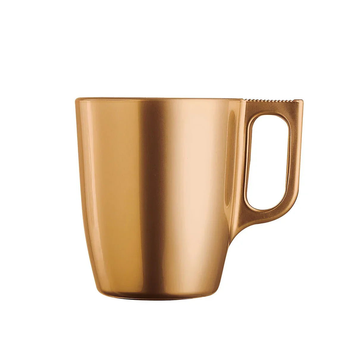 Mug en métal doré design moderne, poignée ergonomique, idée cadeau déco française.