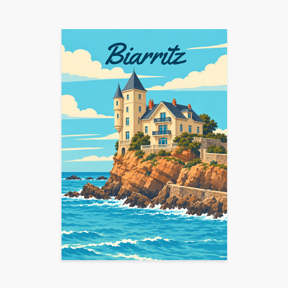 Affiche Biarritz – sans cadre