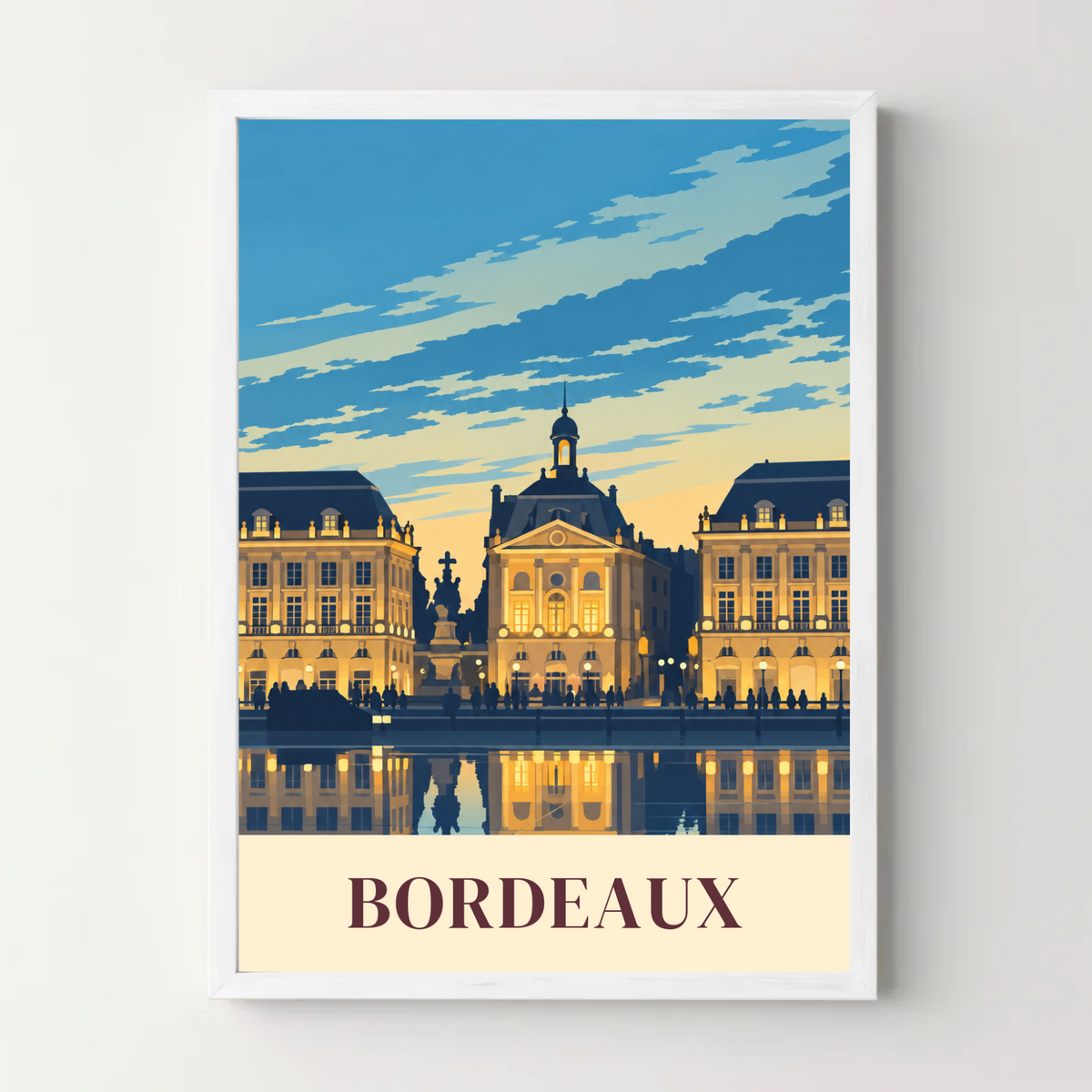 Affiche Bordeaux – cadre blanc