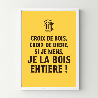 Affiche citation &quot;Croix de bière&quot; - cestfrancais.fr