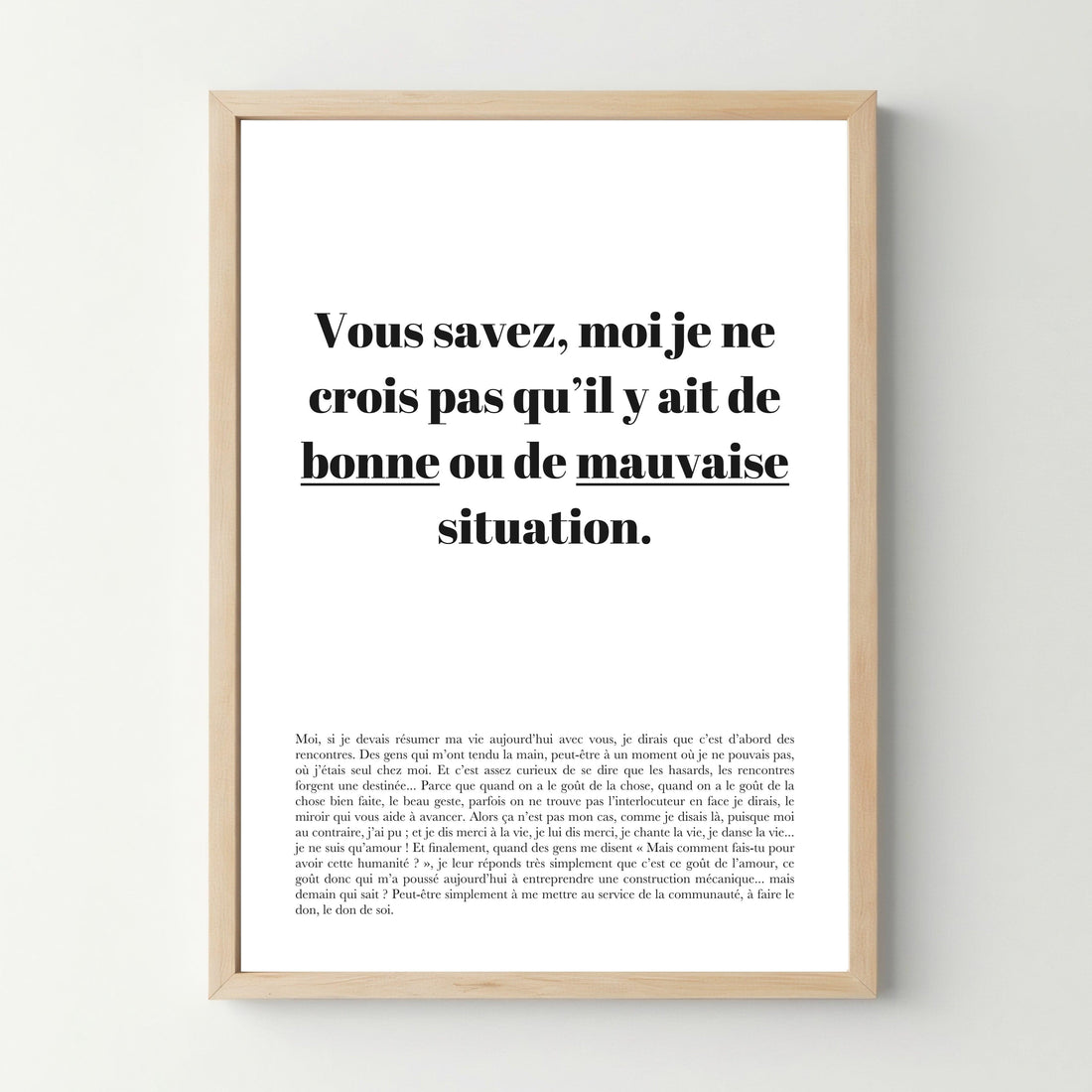 Affiche citation &quot;Bonne ou mauvaise situation&quot; - Astérix Mission Cléopâtre - cestfrancais.fr