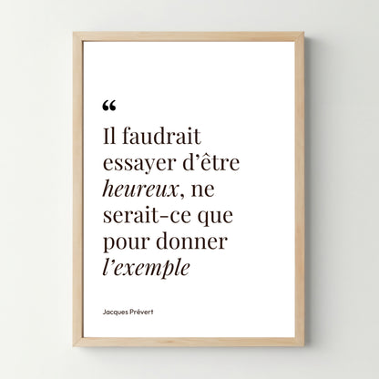 Affiche citation - Il faudrait essayer d&