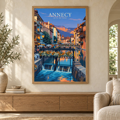 Affiche Annecy – Au fil du Thiou — mise en situation