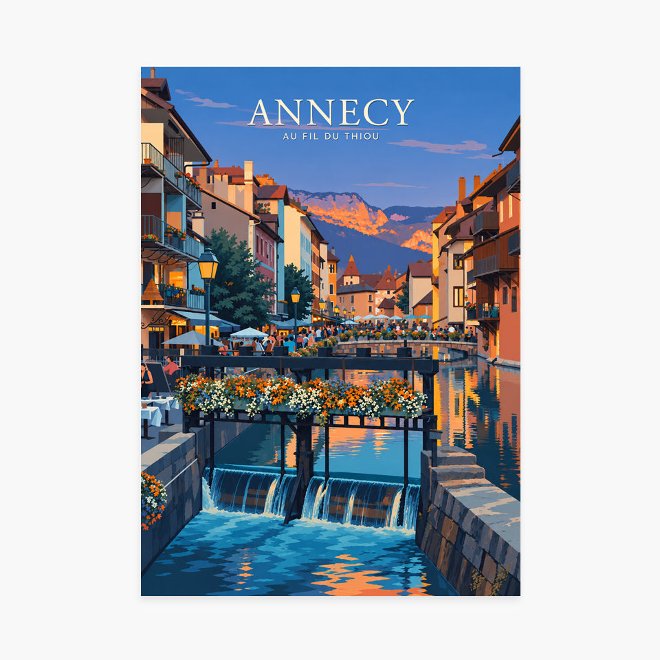 Affiche Annecy – Au fil du Thiou — sans cadre