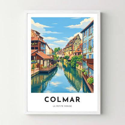 Affiche Colmar – La Petite Venise — cadre blanc