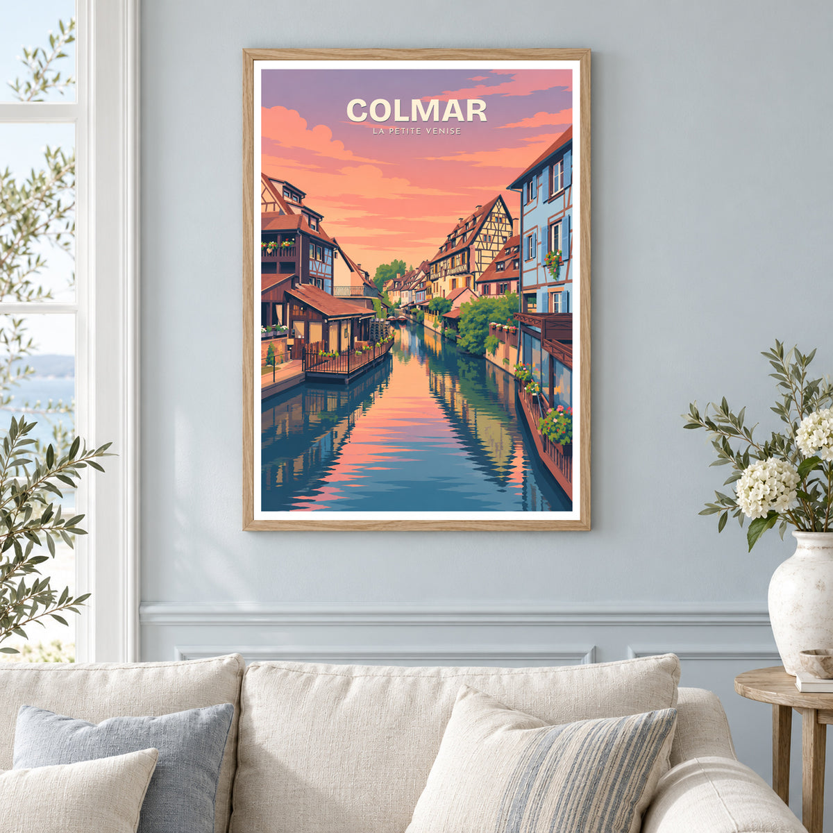 Affiche Colmar – La Petite Venise au couchant — mise en situation