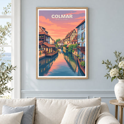 Affiche Colmar – La Petite Venise au couchant — mise en situation
