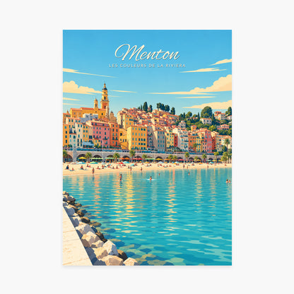 Affiche Menton – Les couleurs de la Riviera — sans cadre