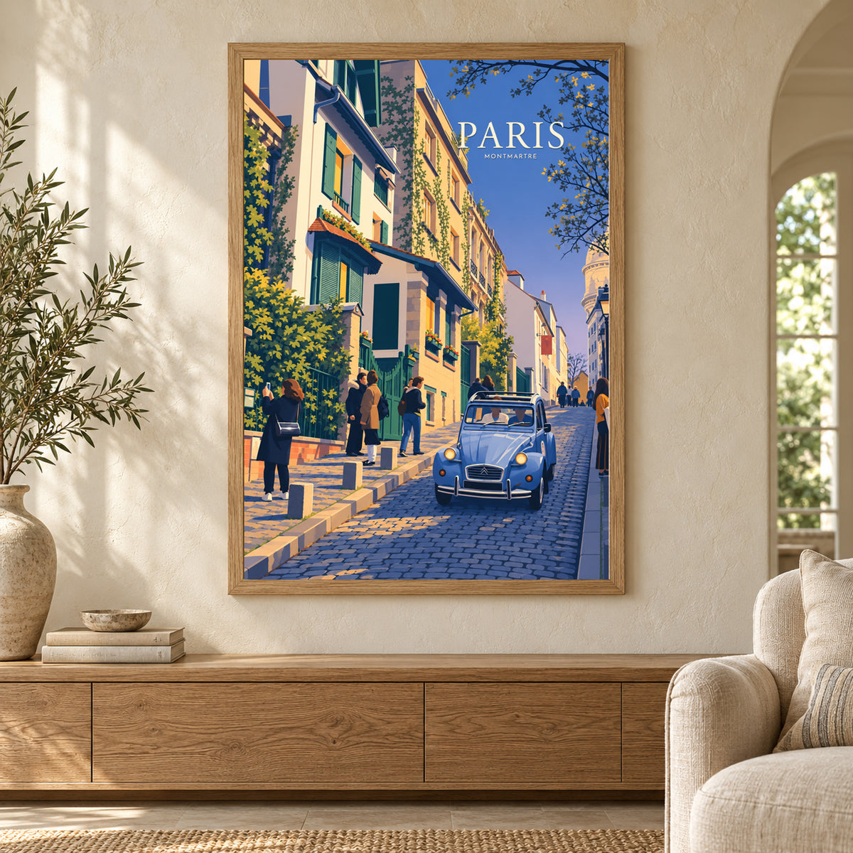 Affiche Paris Montmartre – Balade en 2CV — mise en situation