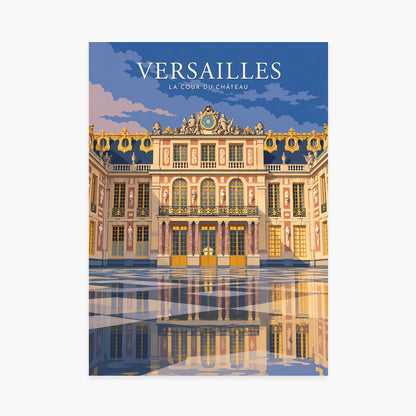 Affiche Versailles – La cour du château au crépuscule — sans cadre