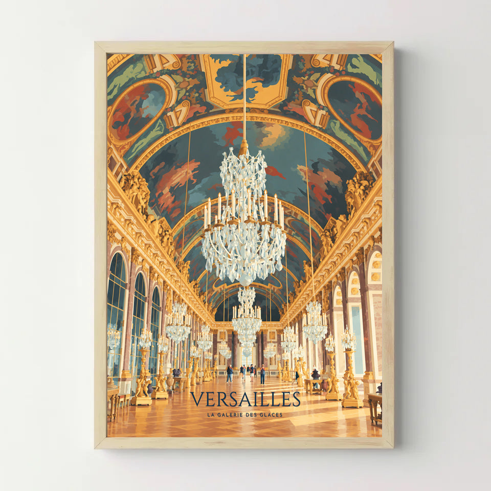 Affiche Versailles – La Galerie des Glaces — cadre bois