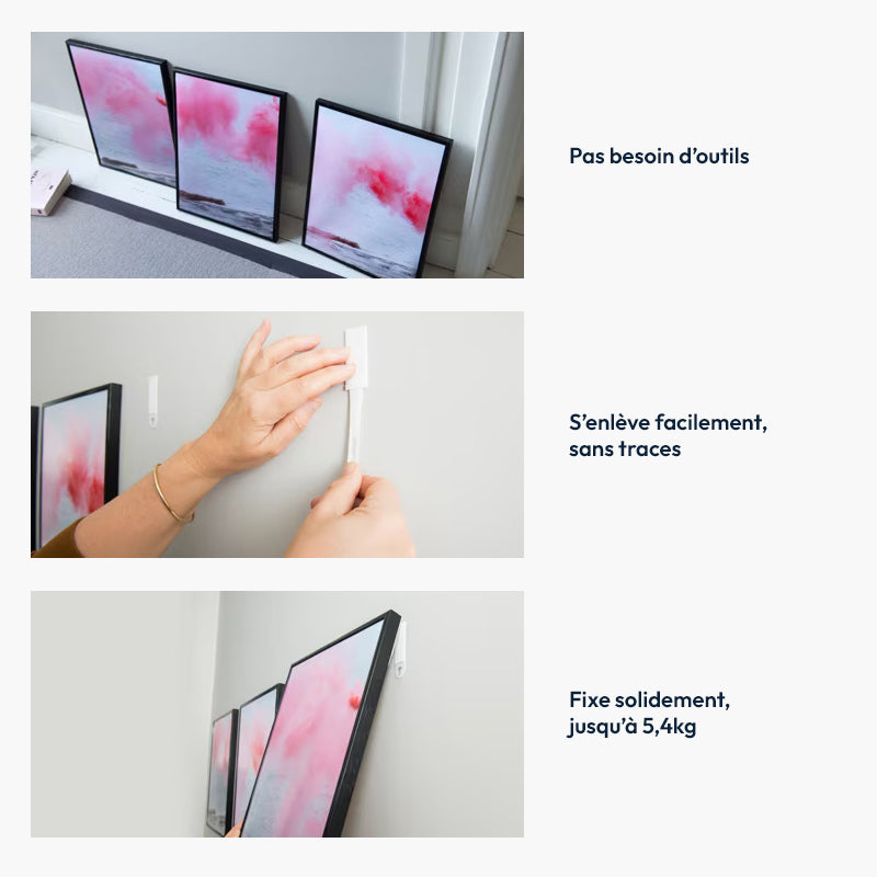Languettes Accroches Tableaux Command 3M - Sans trous et sans traces