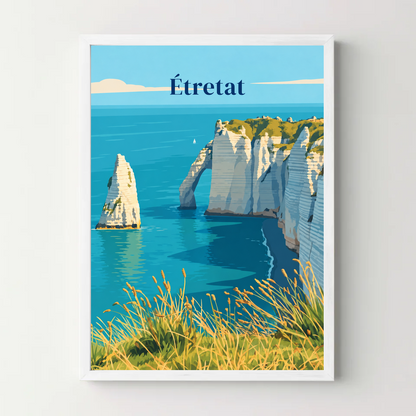 Affiche Étretat – cadre blanc
