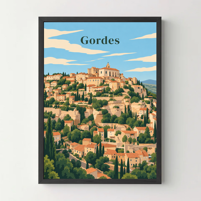 Affiche Gordes – cadre noir