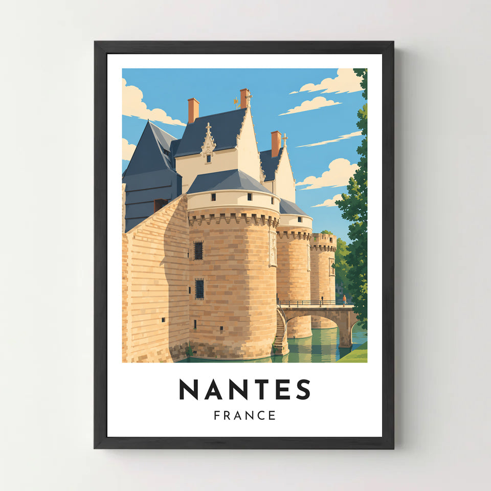 Affiche Nantes – Le château des ducs de Bretagne – cadre noir