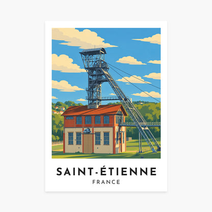 Affiche Saint-Étienne – Le Puits Couriot – sans cadre