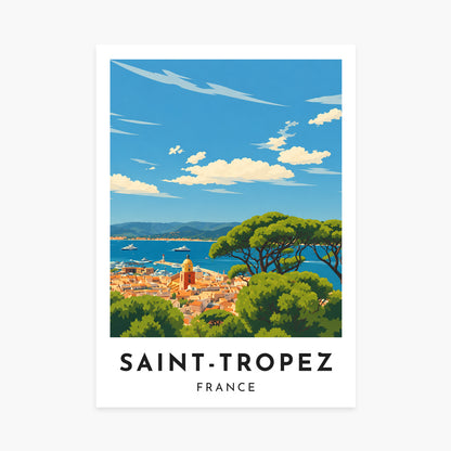Affiche Saint-Tropez – Les toits et le golfe – sans cadre