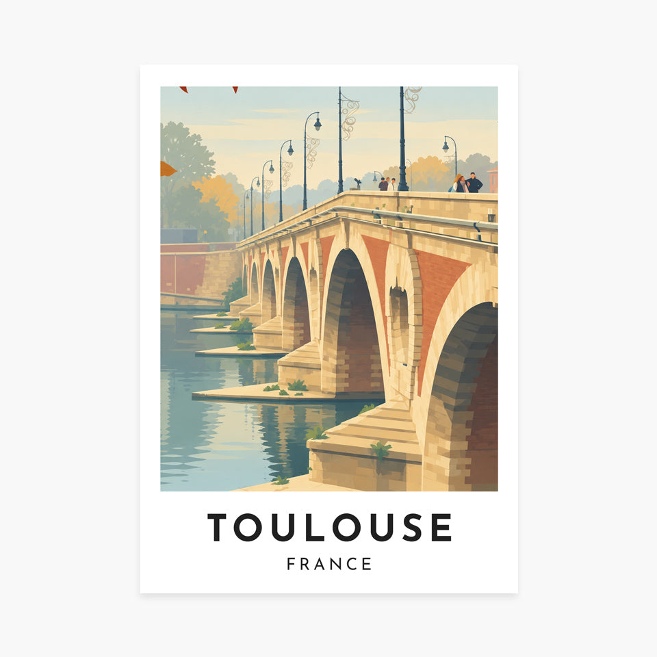 Affiche Toulouse – Le Pont-Neuf sur la Garonne – sans cadre