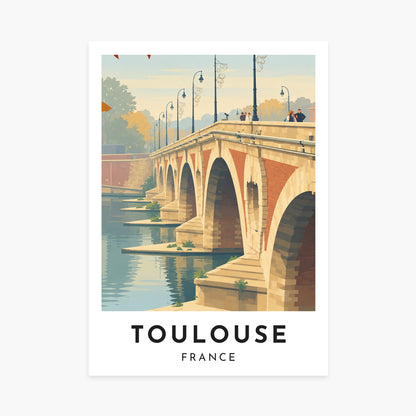 Affiche Toulouse – Le Pont-Neuf sur la Garonne – sans cadre