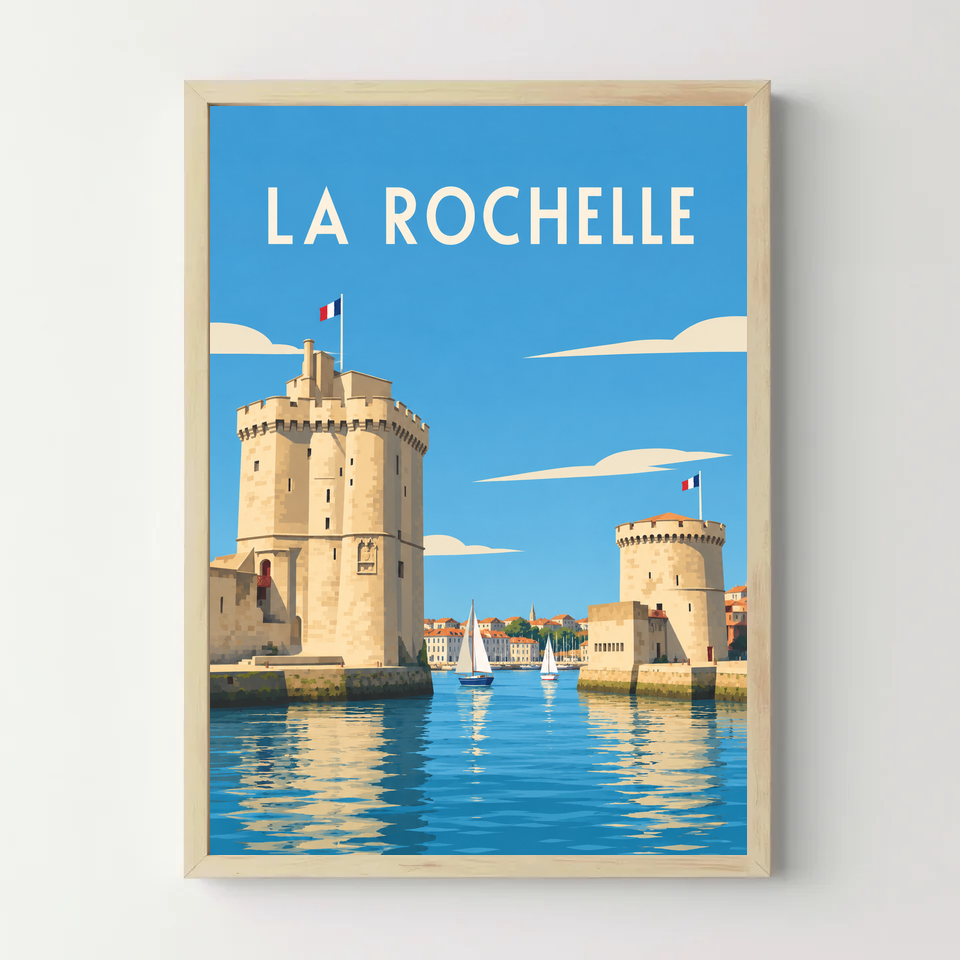 Affiche La Rochelle – cadre bois