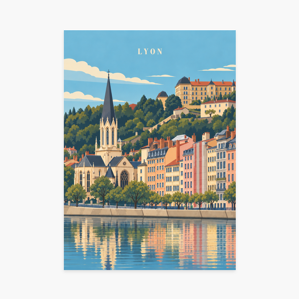 Affiche ville - Lyon, le quartier Saint-Georges – sans cadre
