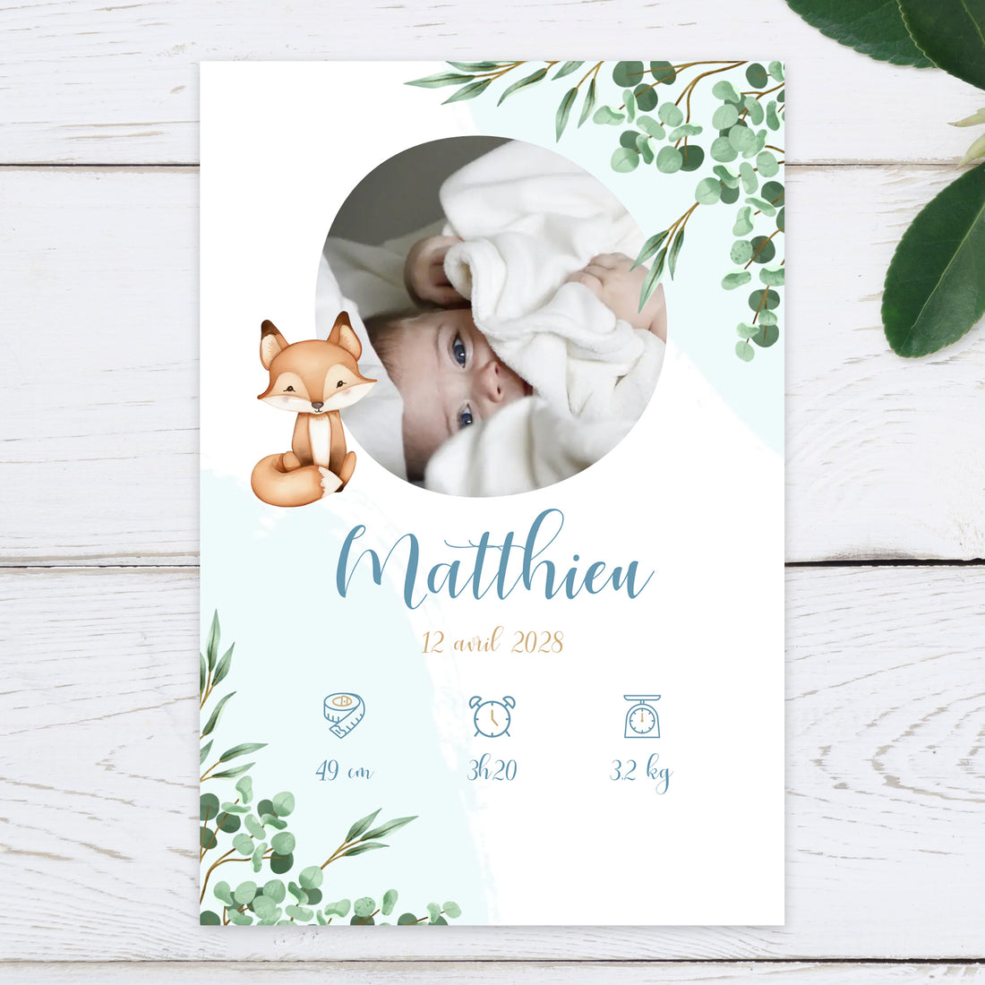 Faire-part naissance personnalisé - Animaux du Zoo
