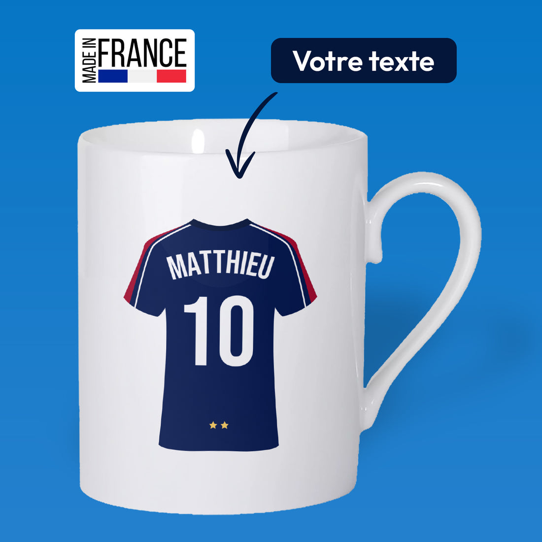 Mug personnalisé maillot de foot équipe de France