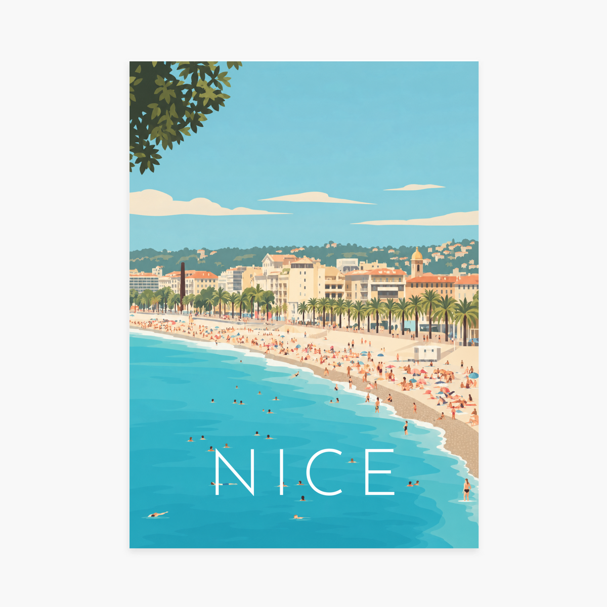 Affiche ville - Nice, la baie des Anges – sans cadre