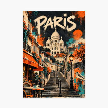 Affiche Paris – Montmartre en street art — sans cadre