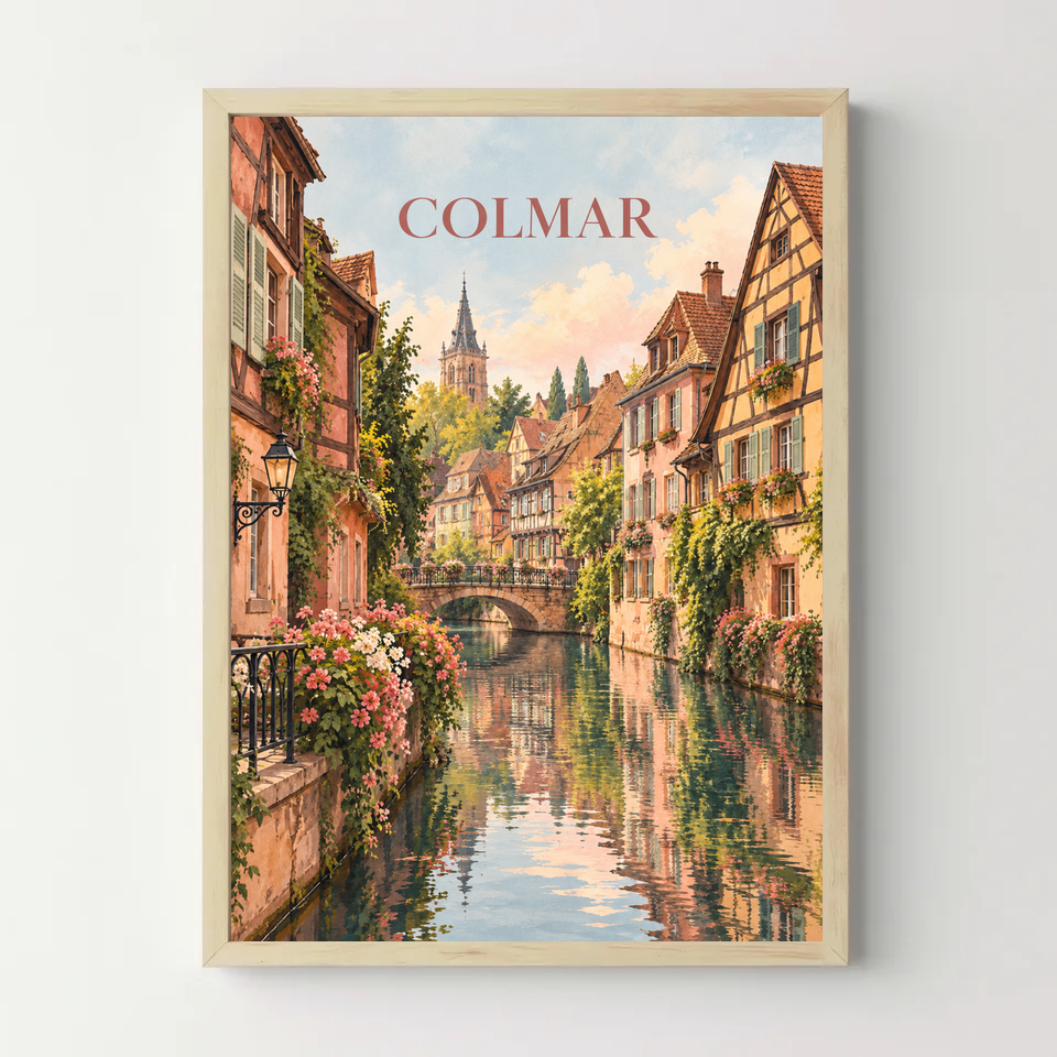 Affiche Colmar – Petite Venise — cadre bois