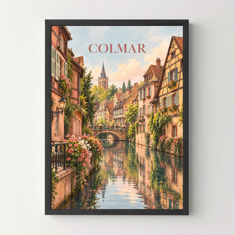 Affiche Colmar – Petite Venise — cadre noir