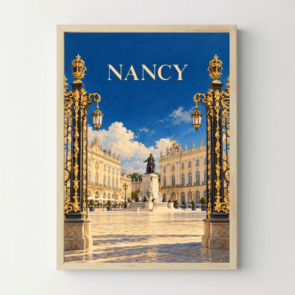 Affiche Nancy – Place Stanislas — cadre bois