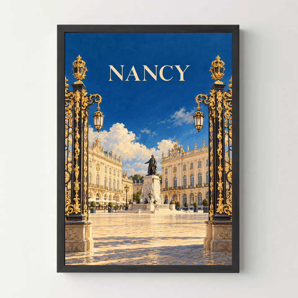 Affiche Nancy – Place Stanislas — cadre noir