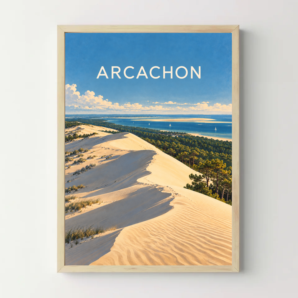 Affiche Arcachon – Le bassin — cadre bois