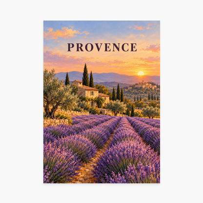 Affiche Provence – Champs de lavande — sans cadre
