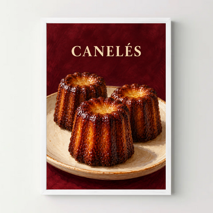 Affiche Canelés – Gourmandise bordelaise — cadre blanc