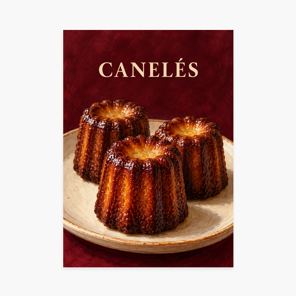 Affiche Canelés – Gourmandise bordelaise — sans cadre