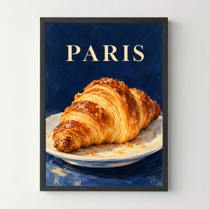 Affiche Paris – Croissant au beurre — cadre noir