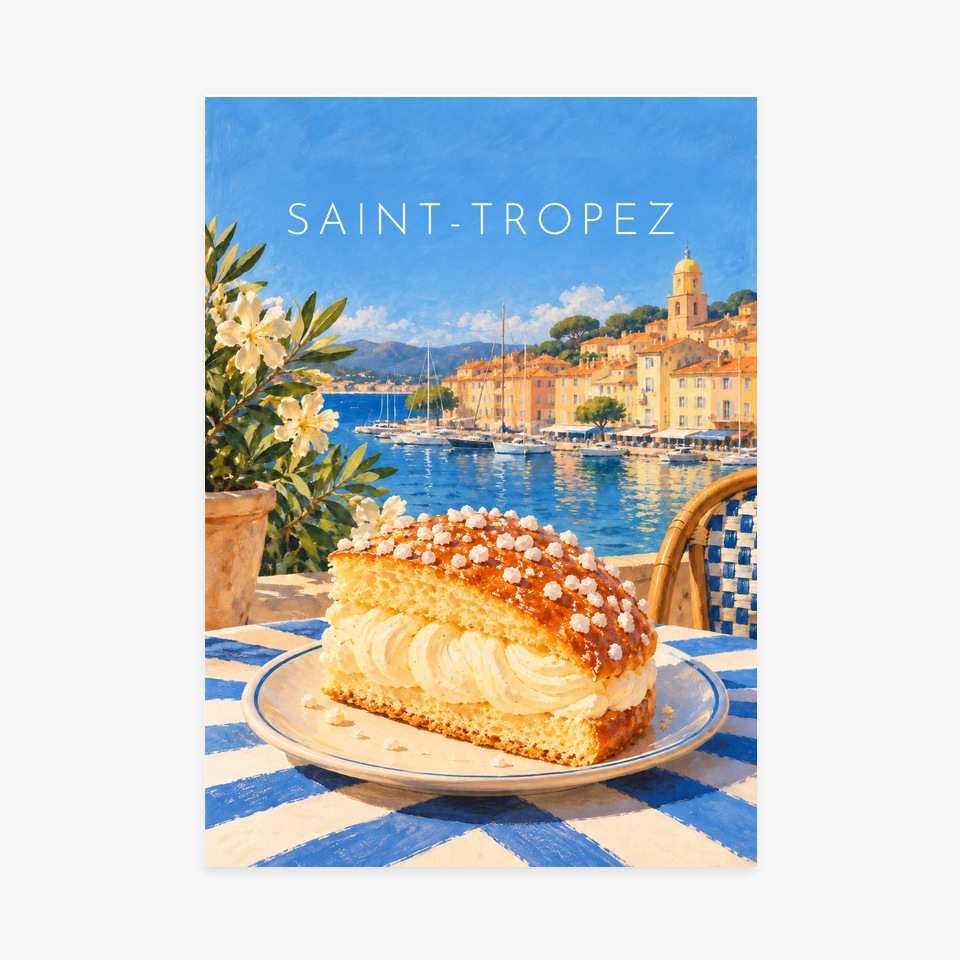 Affiche Saint-Tropez – La tarte tropézienne — sans cadre
