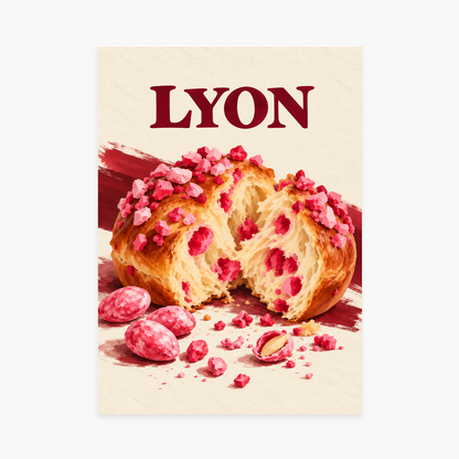 Affiche Lyon – Pralines roses — sans cadre